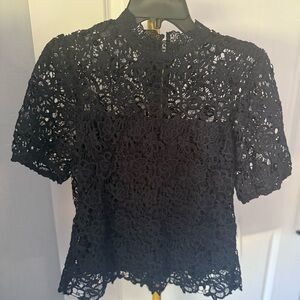 Nanette Lepore “Nanette Navy” Lace Top (Size S, NWT )